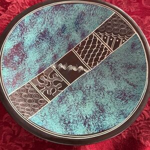 Artistic Blue black Decorative Plate soapstone handcrafted in Africa